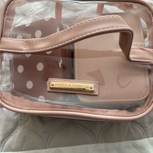Poppy & Peonies Blush Pink/ beige  Transparent Cosmetic Travel set
